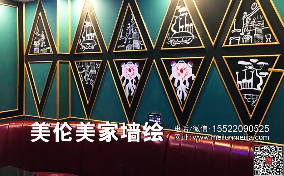 魚兒墻畫,樹彩繪,行人墻繪,抽象類墻面繪畫,天津墻體彩繪,天津墻繪,北京墻面彩繪,